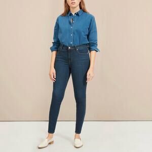 EVERLANE Dark Wash Mid Rise Skinny Jeans 26 Ankle